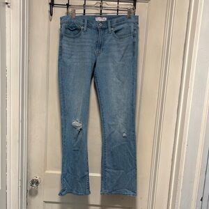 Light Blue Distressed Sweet Mid Rise Boot Jeans 10/30A